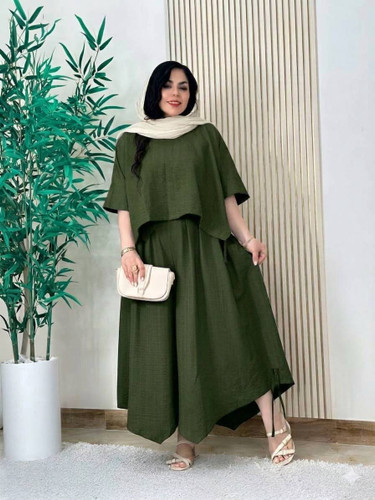 ست دوتیکه خنک تونیک شلوار بدون چسبندگی و پرزدهی