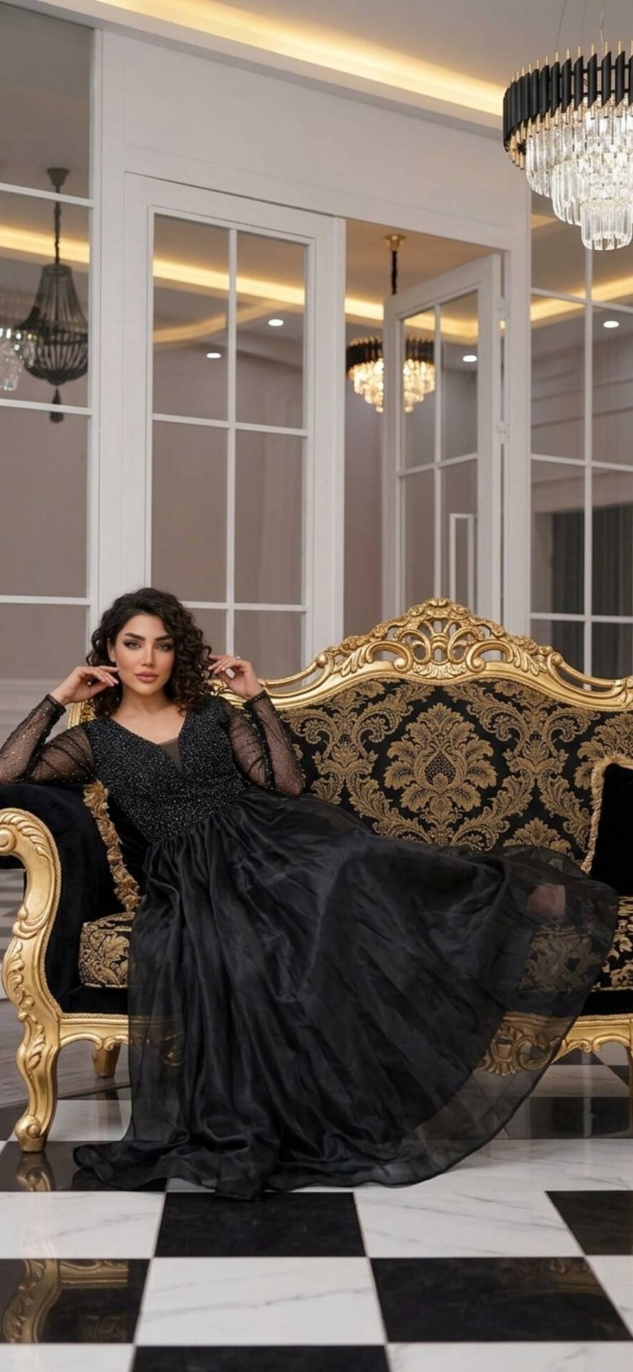پیراهن مجلسی تور ارگانزا و سنگ دوزی شده شیک
