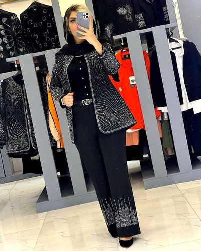 ست کت و شلوار نگینی مجلسی و شیک با تنخوری عالی