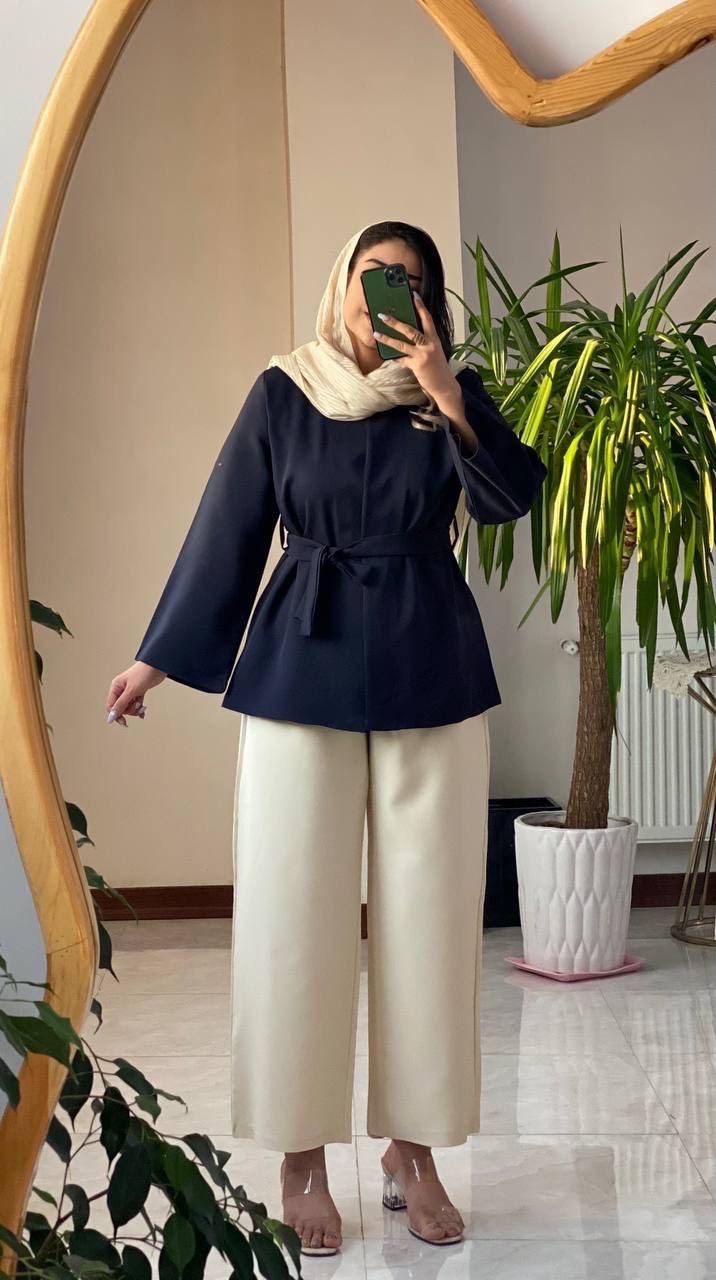 ست مانتو وشلوار مازراتی باکیفیت تنخور شیک و جذاب