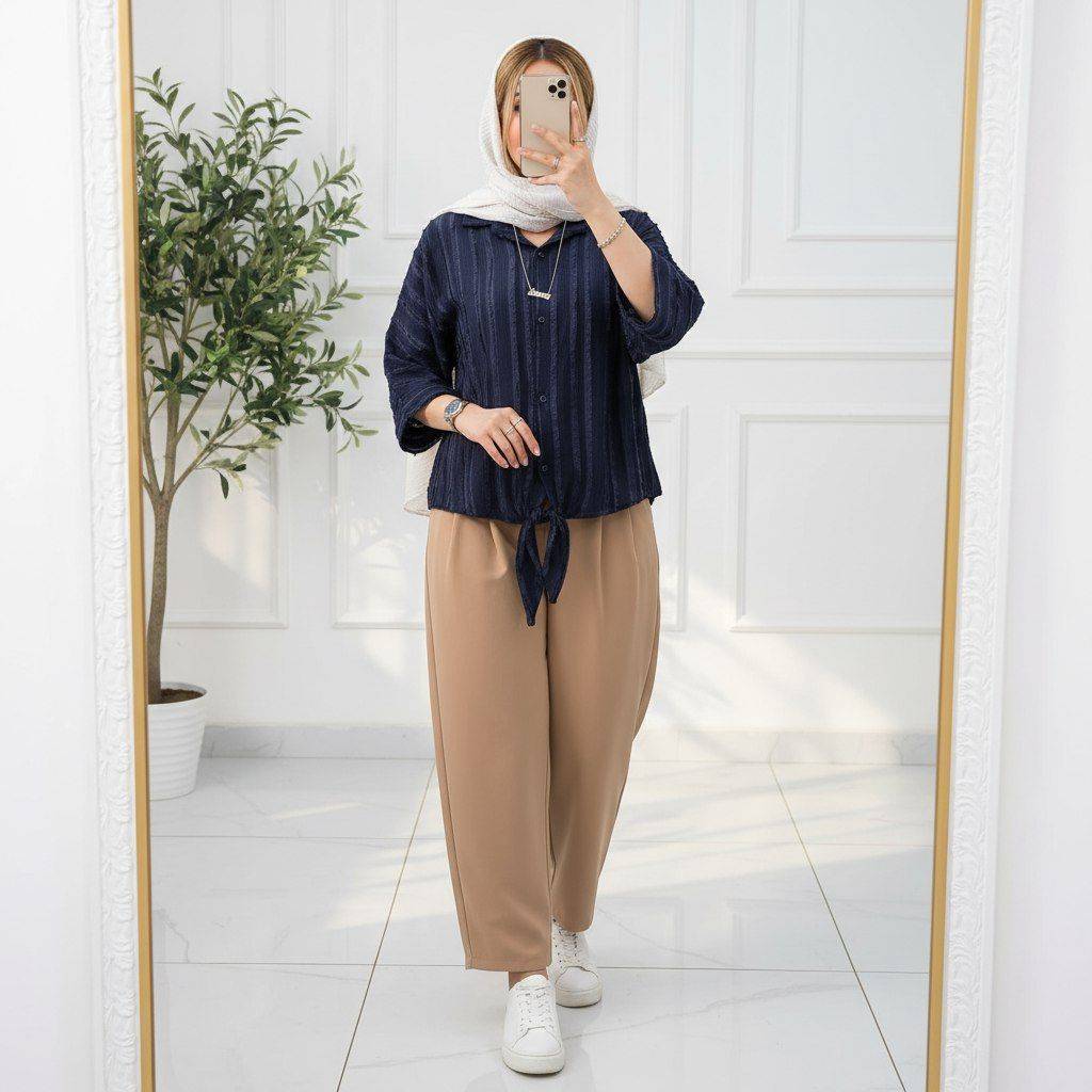 شومیز گره ای خنک و سبک با تنخوری زیبا