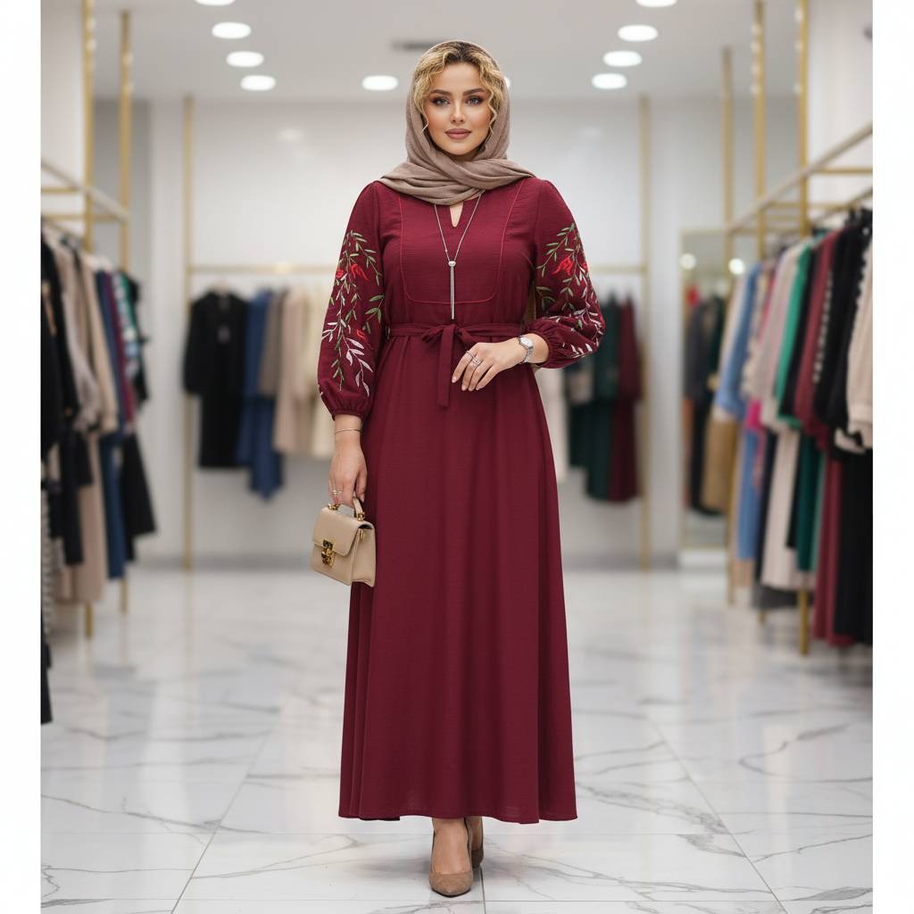کفتان گلدوزی شده بلند و پرطرفدار با تنخوری جذاب