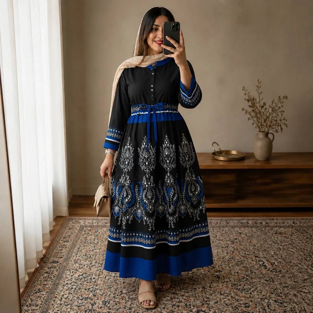 ساحلی بلند و جذاب جلو دکمه چین چینی شیک و زیبا