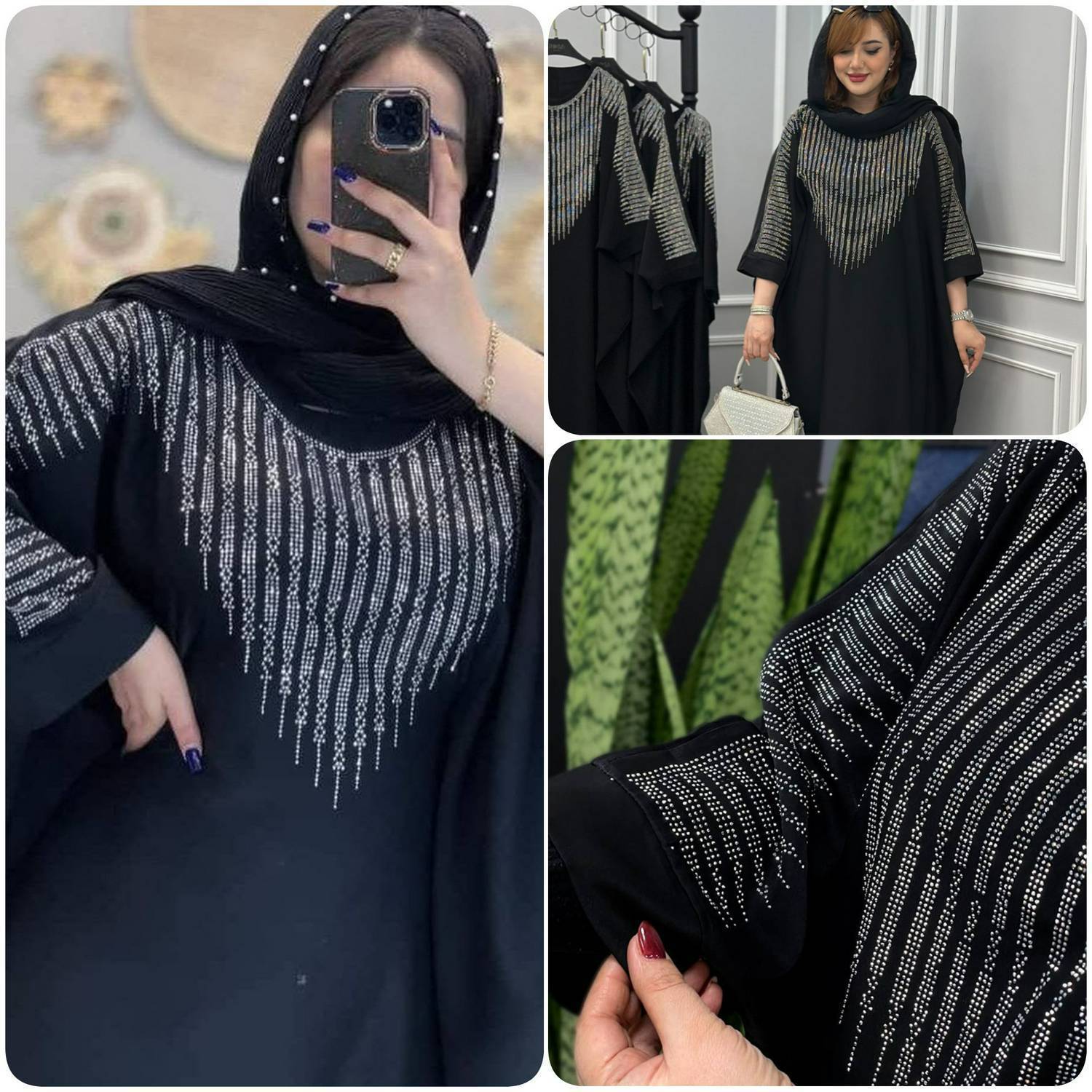 مانتو عبایی ابشاری بلند و زیبا با تنخوری جذاب