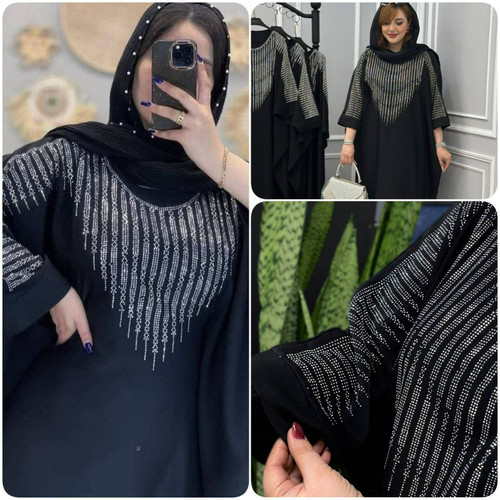 مانتو عبایی ابشاری بلند و زیبا با تنخوری جذاب