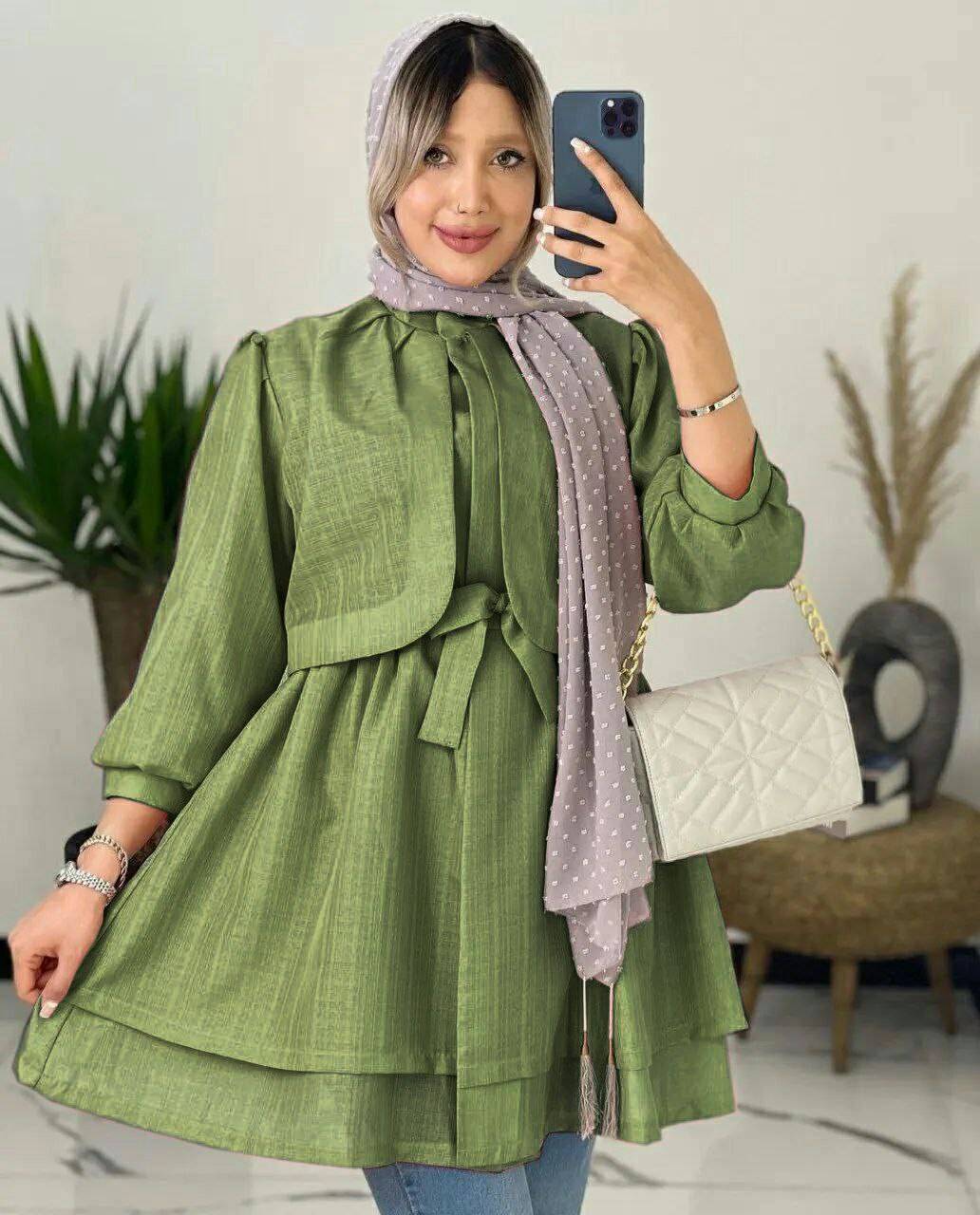 مانتوعروسکی آستین پفی کیوت،شیک باتنخور خفن