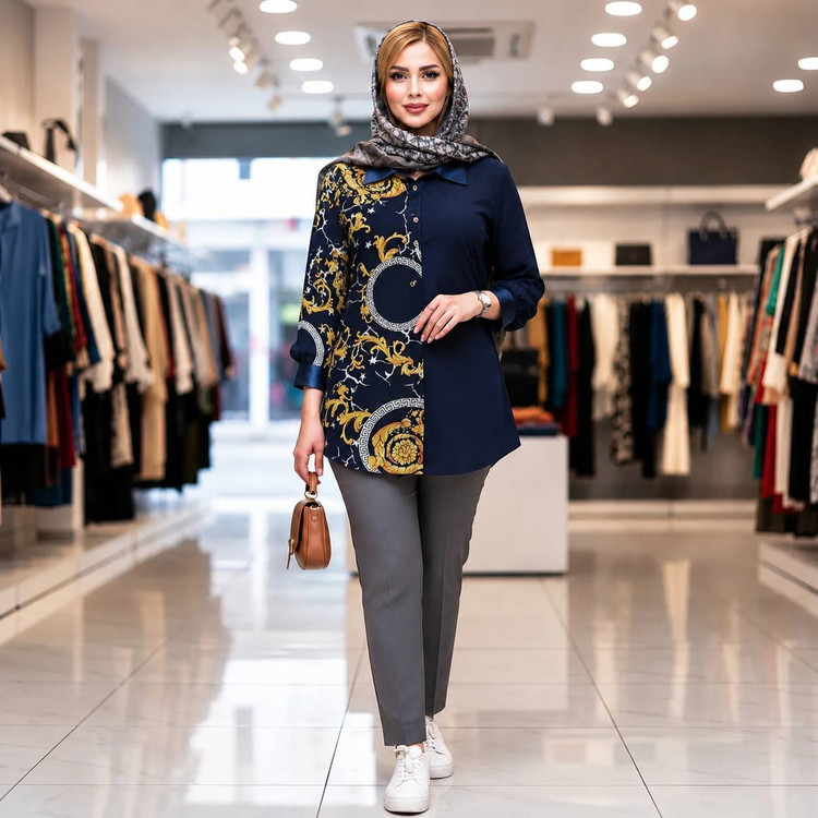 شومیز حریر شیک و زیبا بسیار خنک با تنخوری عالی