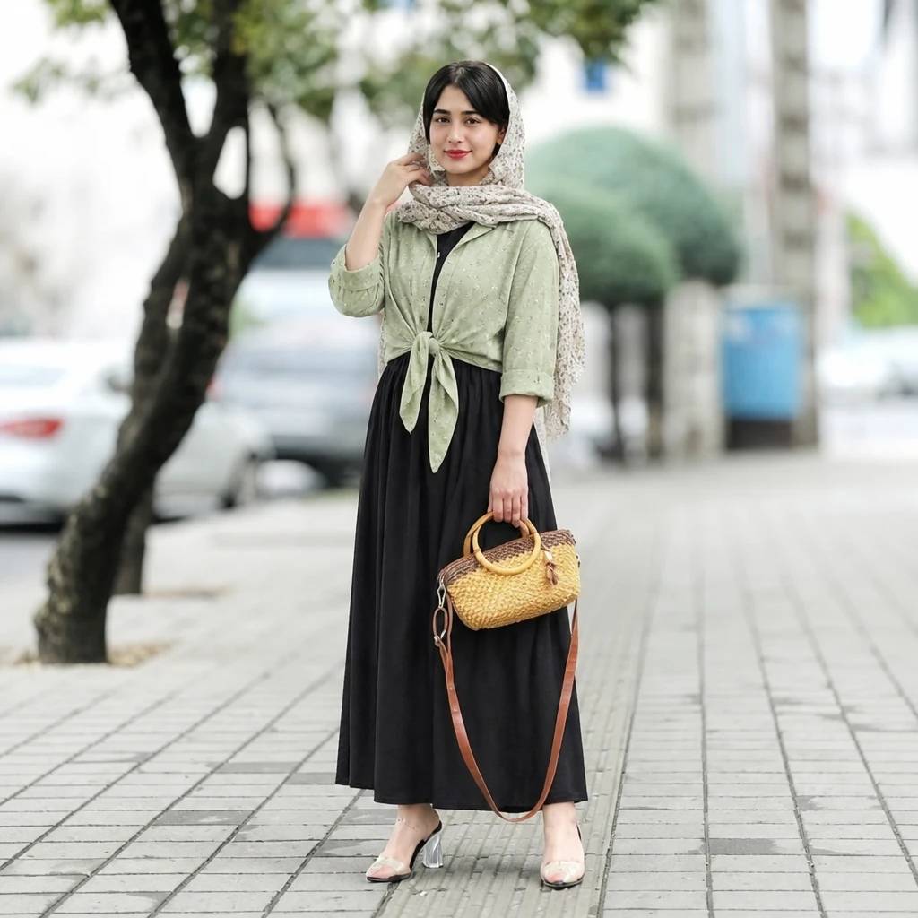 شومیز گره ای و سارافون بسیار زیبا و جذاب با تنخوری عالی