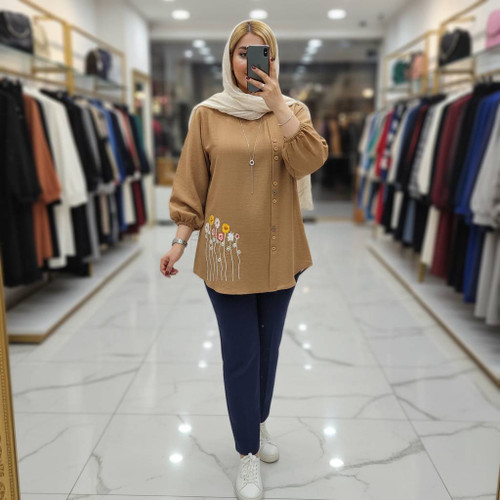 تونیک جلو دکمه شیک و زیبا با تنخوری جذاب