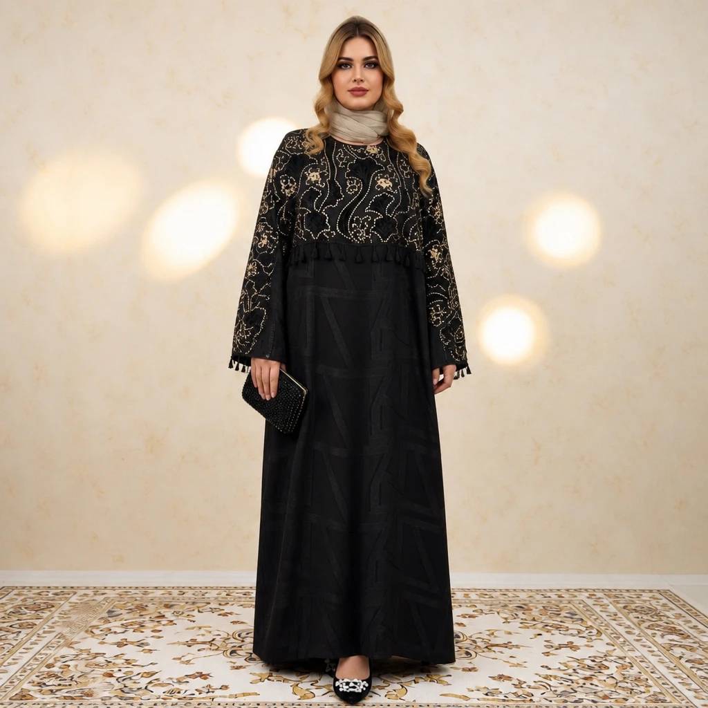 عباگلدوزی شده  شنلدار بلند و پرطرفدار شیک و عالی