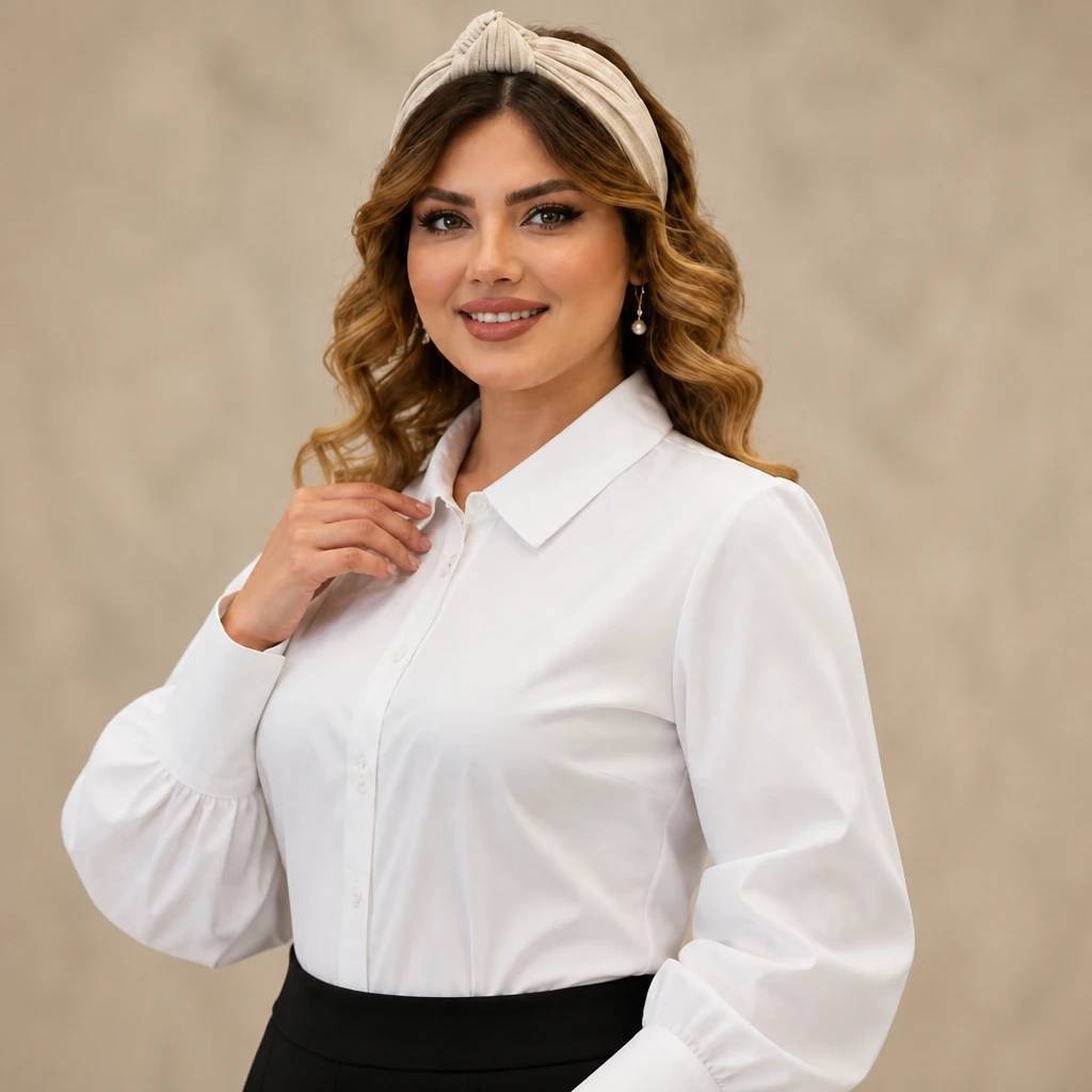 شومیز سفبد تترون بسیار کاربردی شیک و عالی