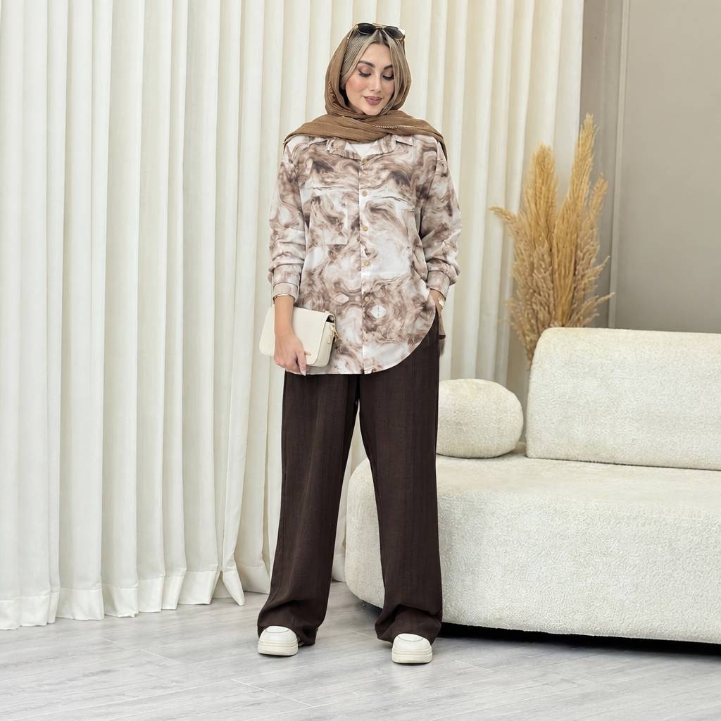 ست شومیز شلوار گازوییلی شیک و عالی با تنخوری جذاب
