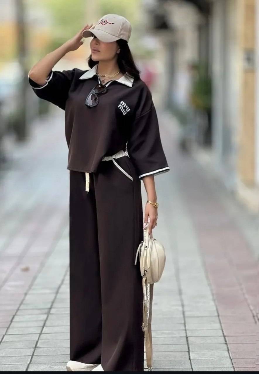 ست تیشرت شلوار مازراتی شیک و عالی miu miu