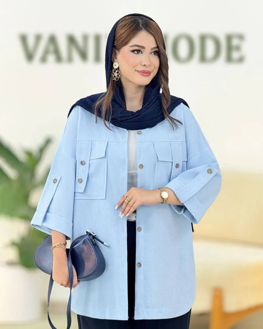 شومیز مانتویی کراش شیک و اسپرت با تنخوری جذاب