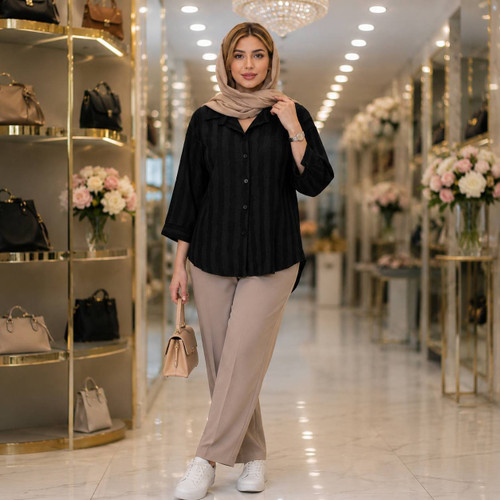 شومیز شانتون گازوییلی خنک و سبک بسیار کاربردی و پرطرفدارا