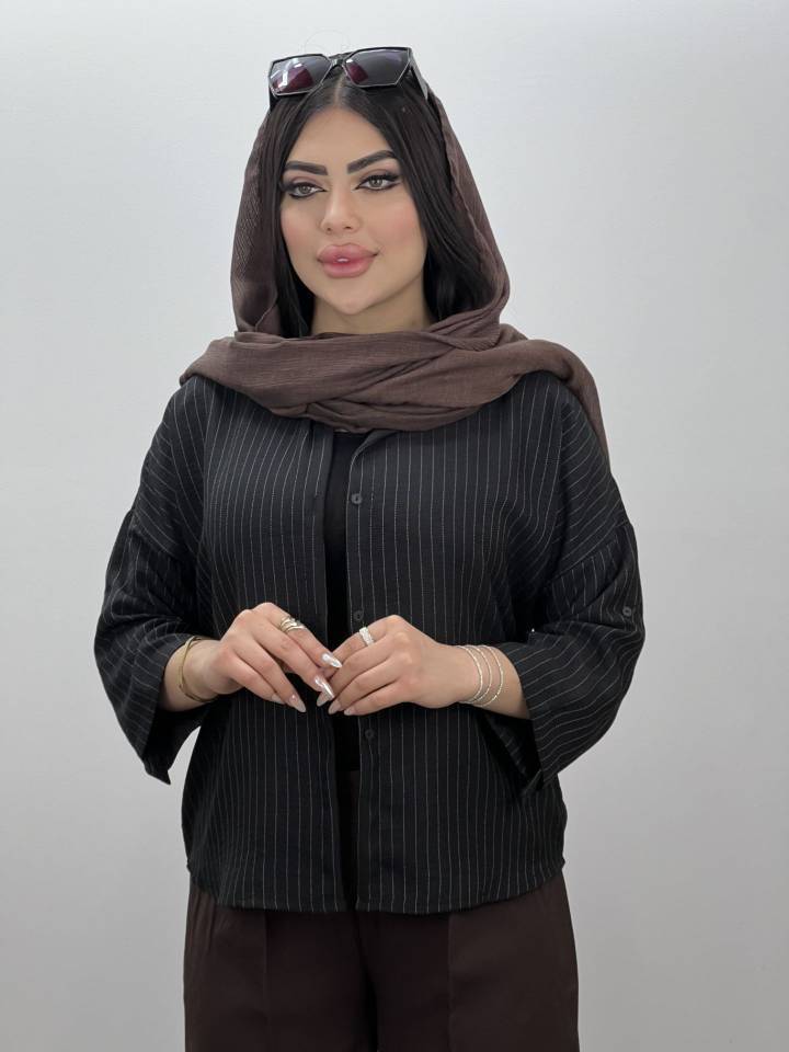 شومیز مانتویی آستین پاگن دار شیک و جذاب