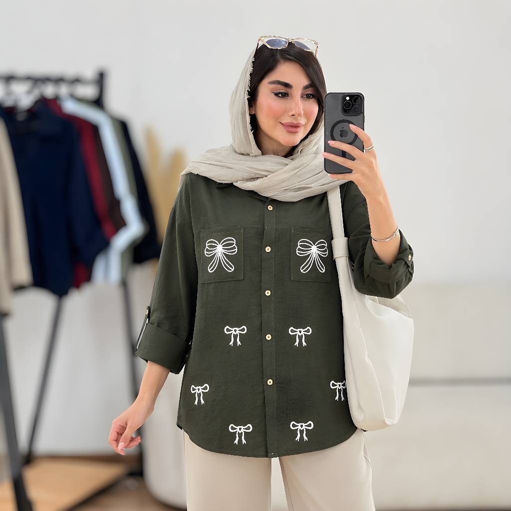 شومیز گلدوزی شده کرسپو خنک و سبک با تنخوری عالی