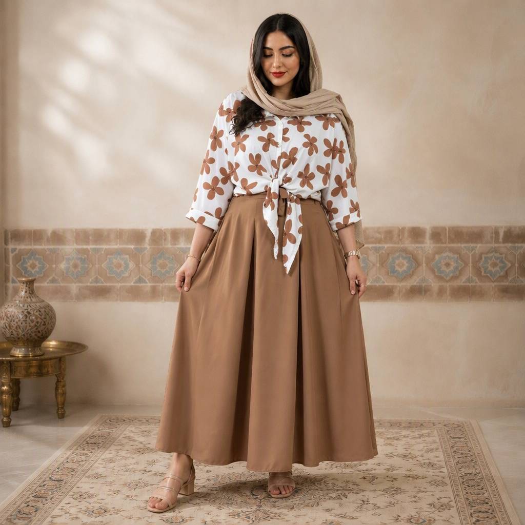 ست شومیز دامن گره ای شیک و زیبا با تنخوری عالی