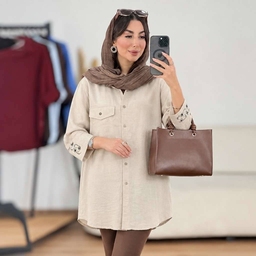 مانتو مچ گلدوزی شده شانتون بسیار خنک با تنخوری جذاب