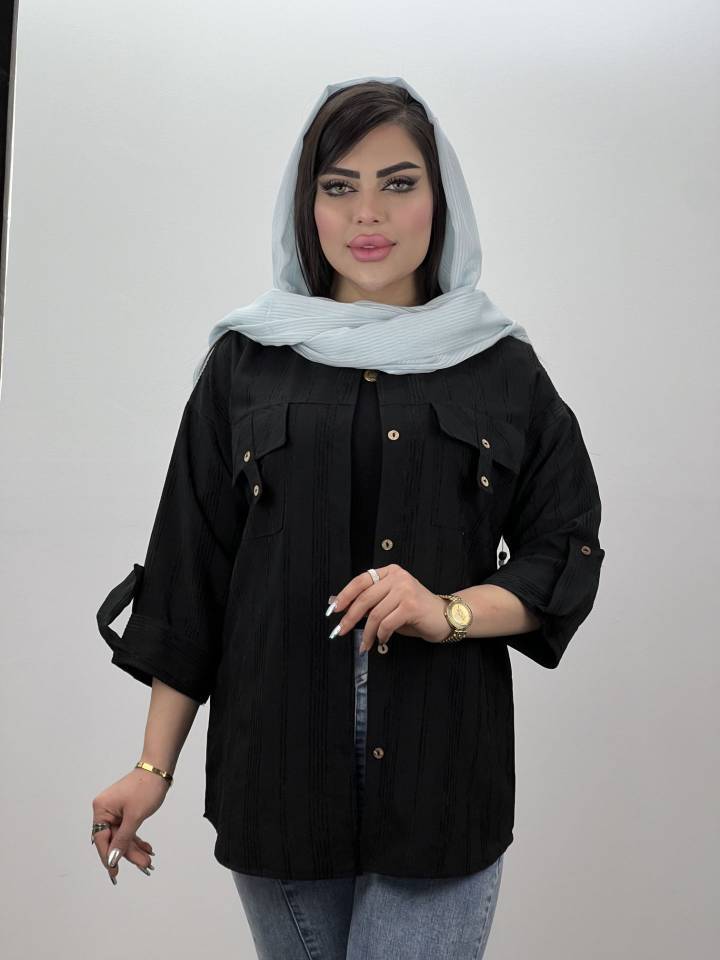 شومیز مانتویی استین پاگن دار خنک و سبک با تنخوری عالی