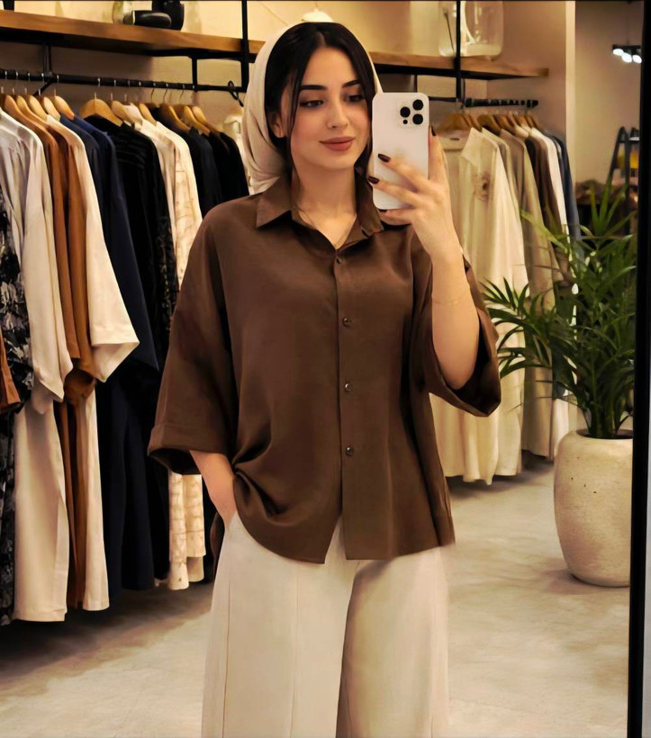 شومیز ریزشی ترند سال بسیار کاربردی با تنخوری جذاب
