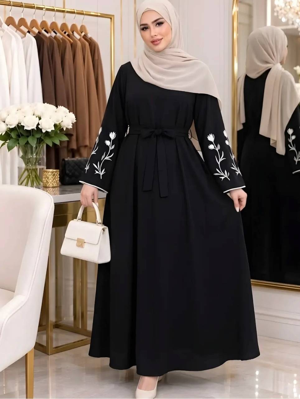 پیراهن بلند و عبایی بسیار زیبا و پرطرفدار با تنخوری عالی