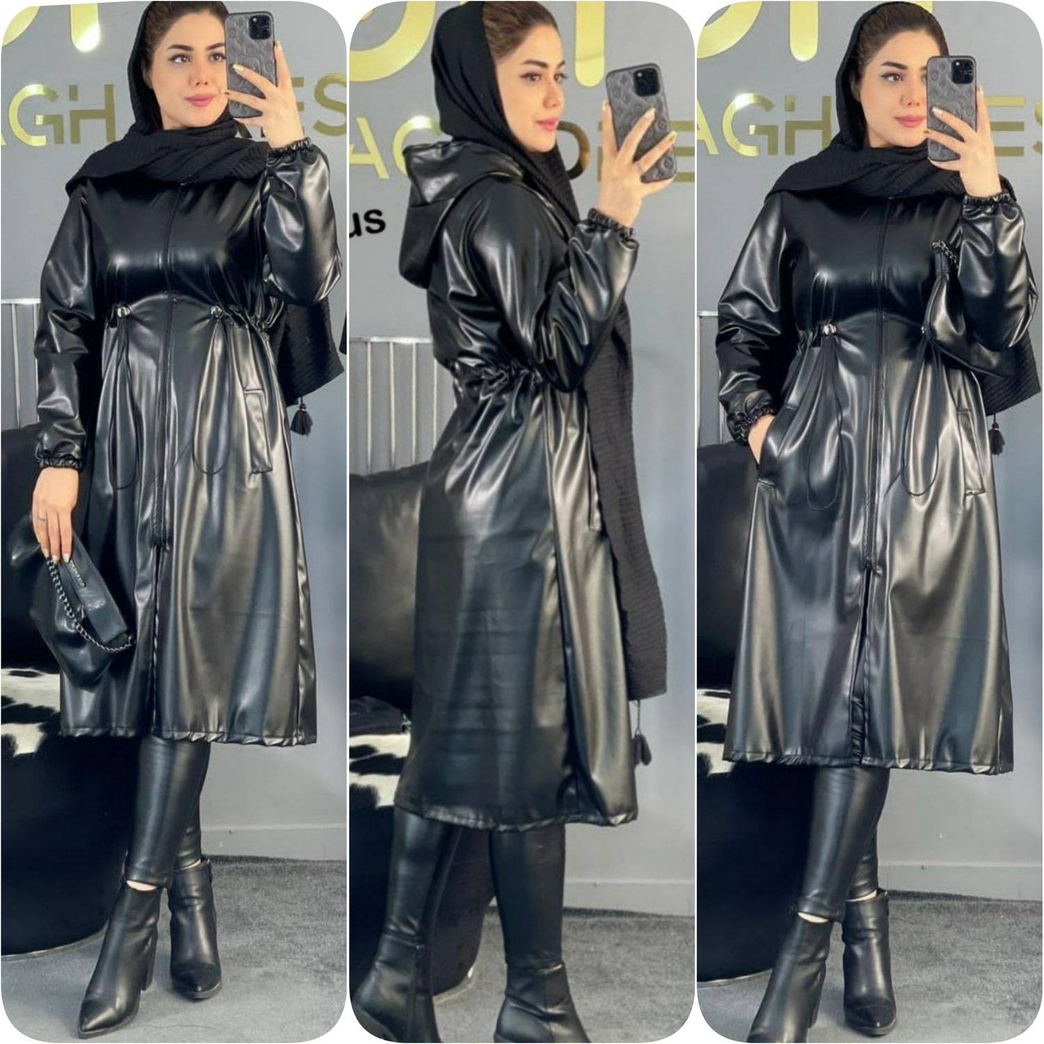 مانتو چرم باکیفیت شیک و زیبا پرطرفدار و همه پسند